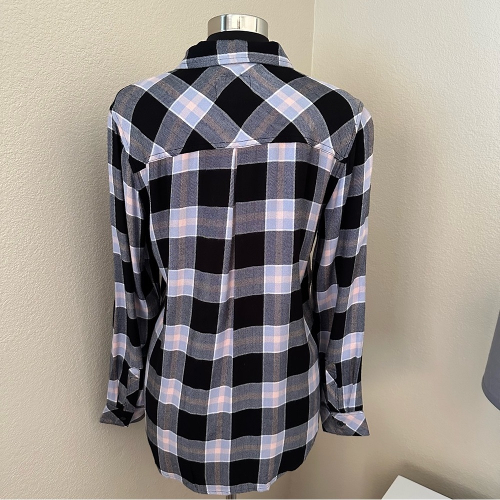 Rails Hunter In Onyx Perwinkle Blush Button Up Lo… - image 7